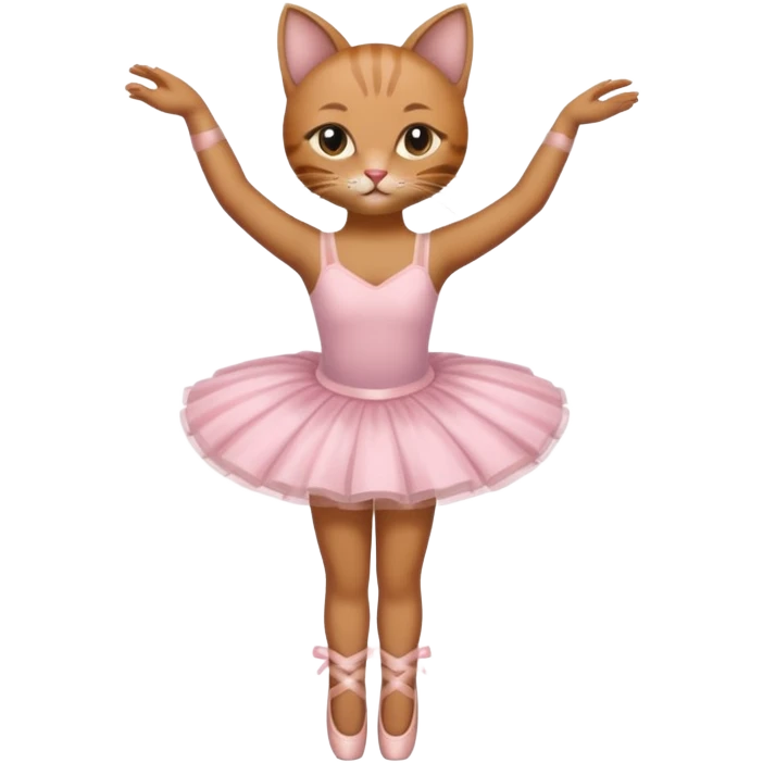 Cat with human legs with ballerina skirt and ballerina shoes emoji