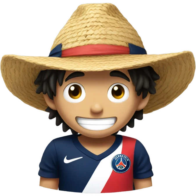 Luffy with psg jersey emoji