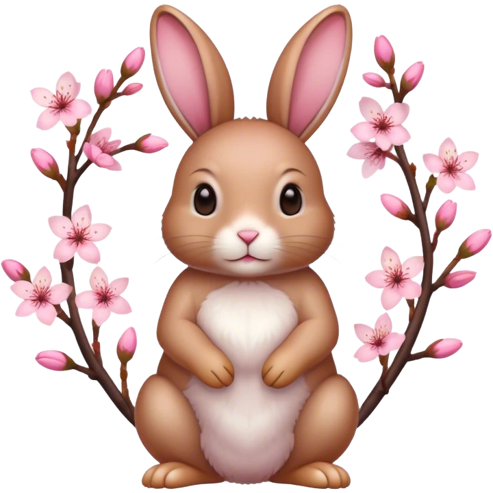 cherry blossom rabbit body emoji