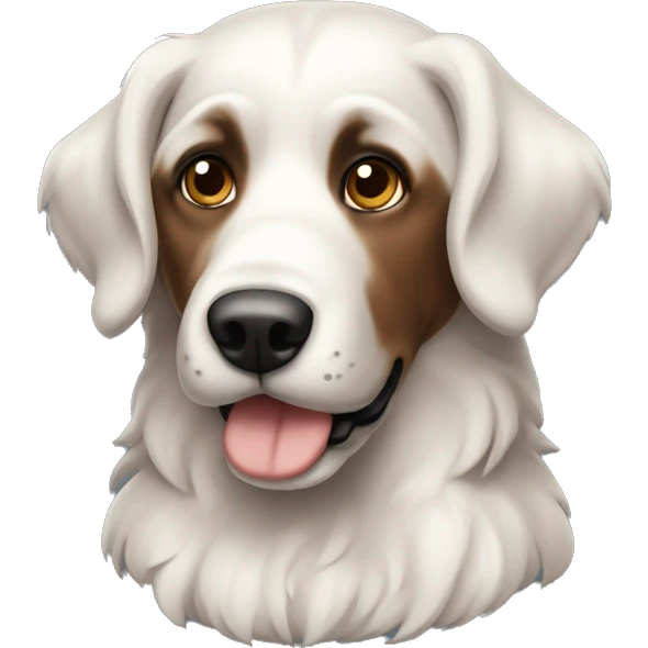 perro de pelo rizado marrón y blanco  emoji