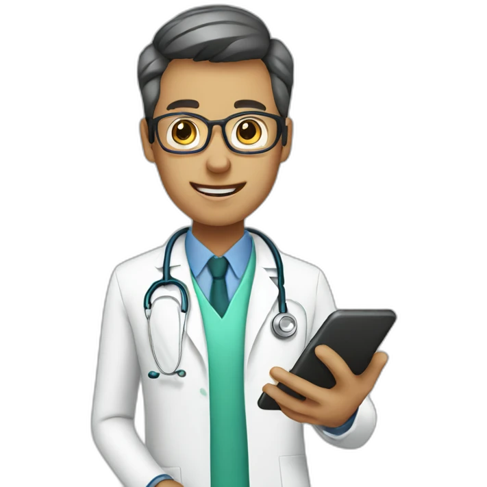 doctor using Siilo app on their phone emoji