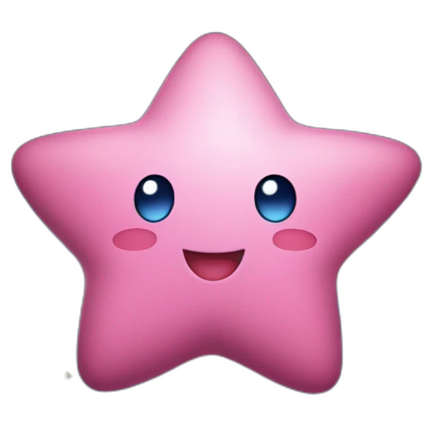cute happy Kirby holding a star emoji