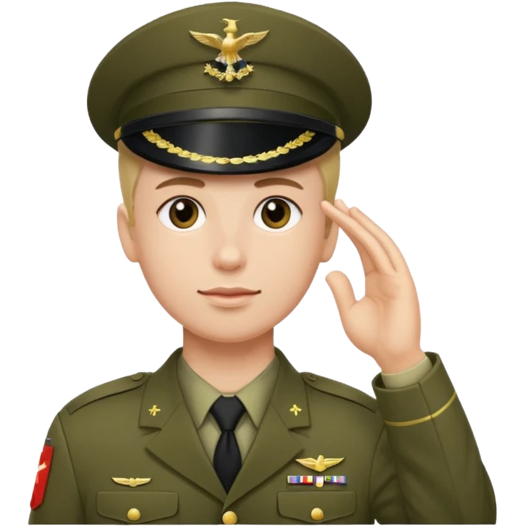 Sargento saludando  ejército  emoji