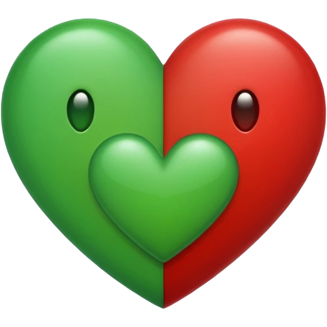 heart emoji that's half red, half green emoji