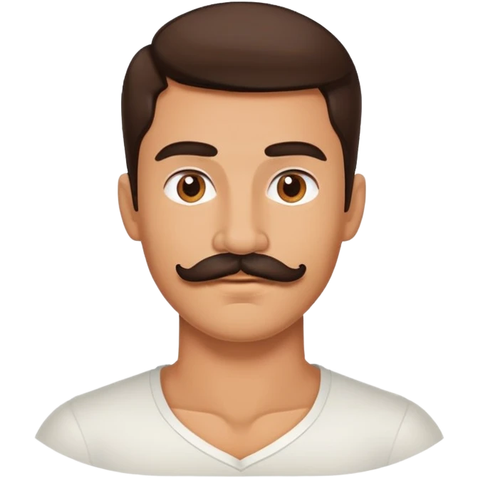 Hot brunette guy with a mustache emoji