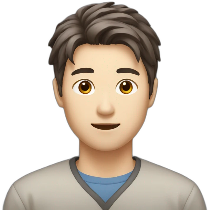 korean male brown hair techware emoji