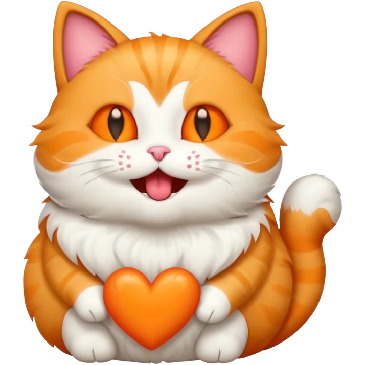Full body Cat with popping out love heart eyes and mouth open emoji