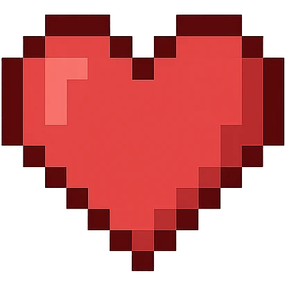 Create a pixel art heart in the smallest size, representing the first frame of a beating animation, with no background. The style should clearly reflect pixel art characteristics. emoji