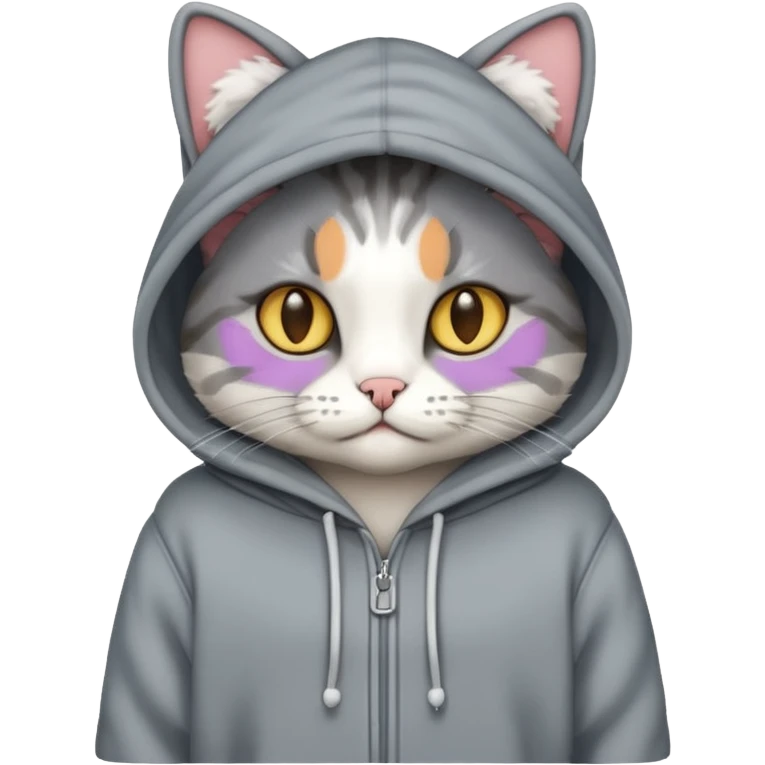 Cat wearing hoodie  emoji