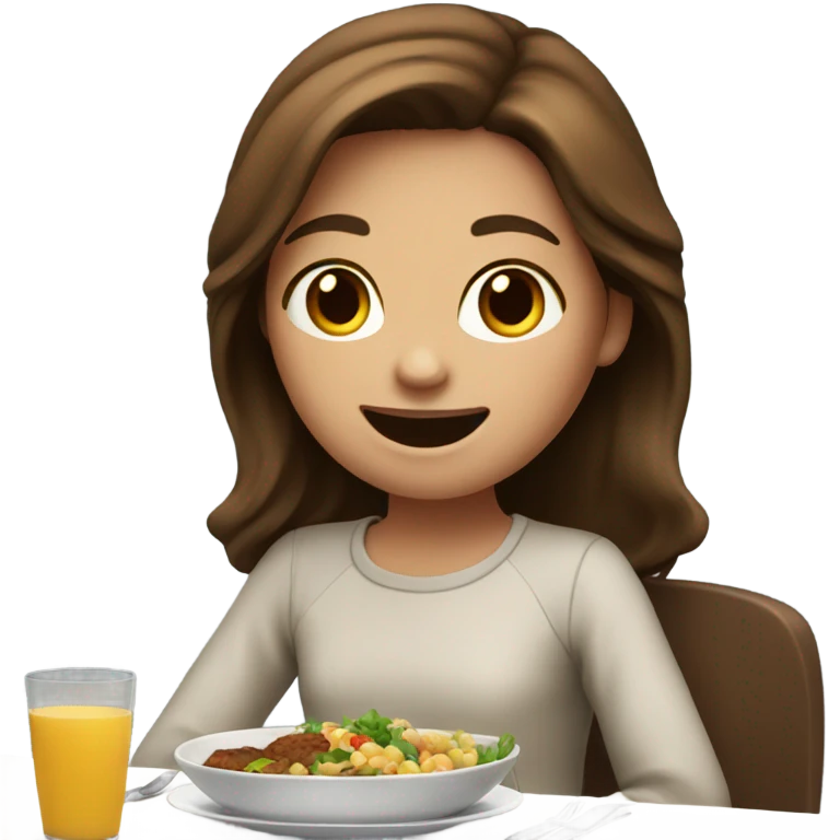 Brown hair Girl dinner emoji