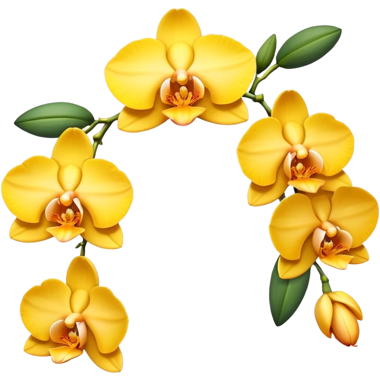 Yellow side facing orchid flower of indian wedding garland emoji