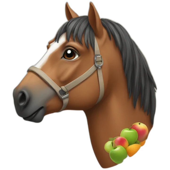 A horse with fruits emoji