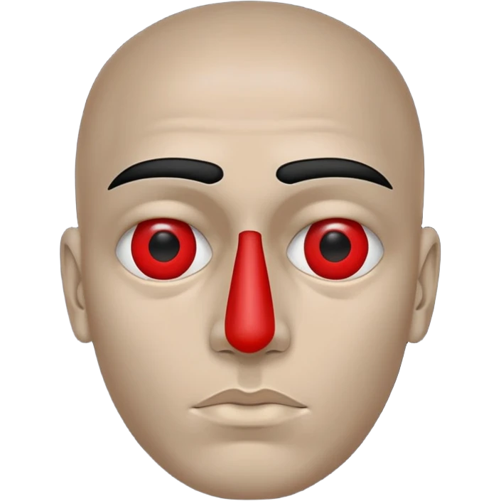 Super idol with only half of his face being visible and he has no eyes but halfway through appears 2 red dots as eyes and super idol is a Cold War (if it was Iraq) color and the background is pitch black  emoji