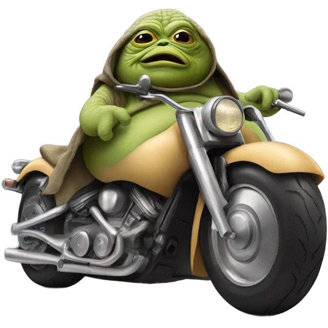 Jabba the hut on a motorcycle  emoji
