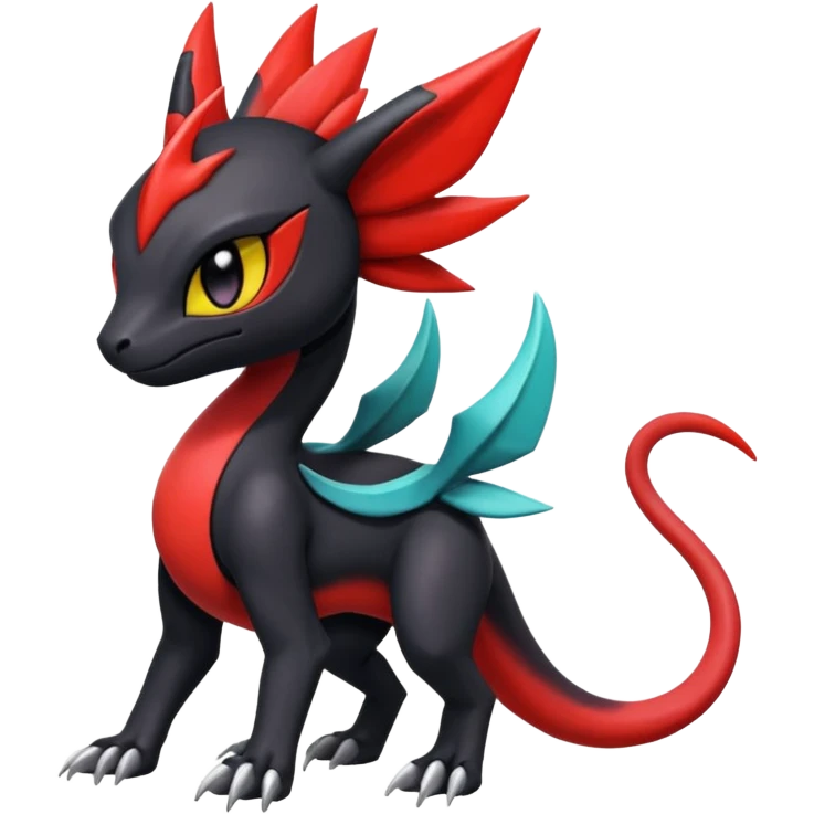 Colorful Cool Badass  Meloetta-Litten-Salandit-Guilmon-Darkrai-Pokémon-Fakémon-fusion-hybrid-creature emoji