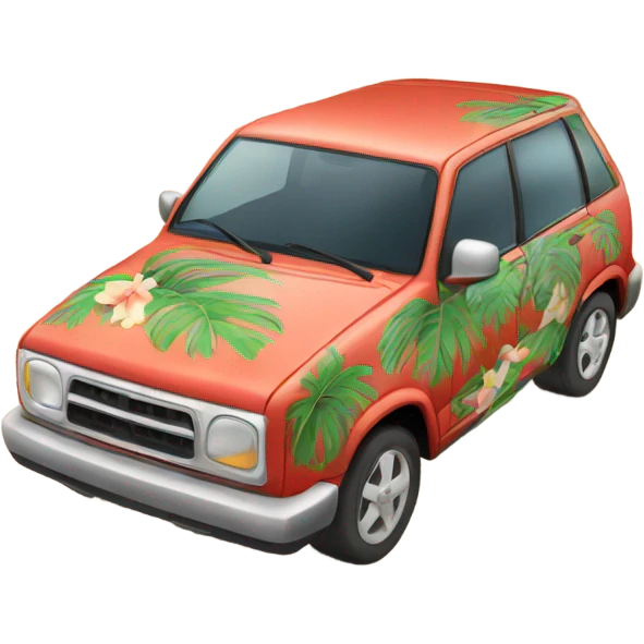A car in a Hawaiian shirt  emoji