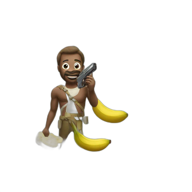 zakenman met een banaan als pistool emoji