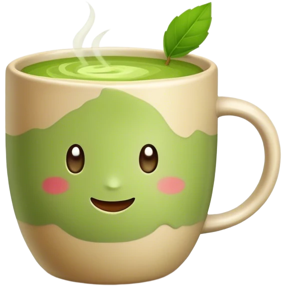 realistic looking matcha in all beige mug emoji