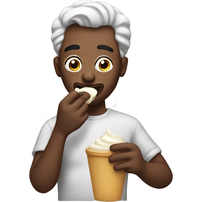 Man eating cream emoji