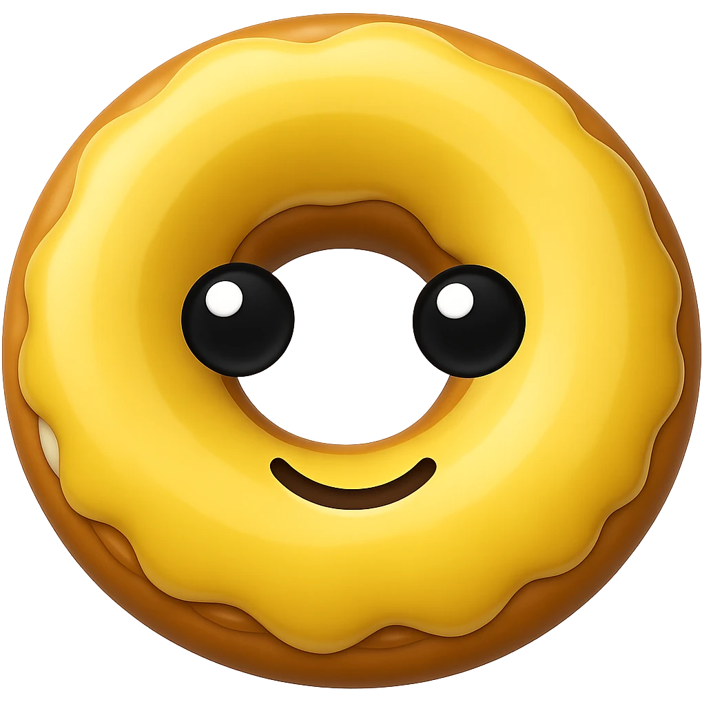Add a cute smiling face to the banana in the style of apple emojis, keep the emoji style consistent, with no background. emoji
