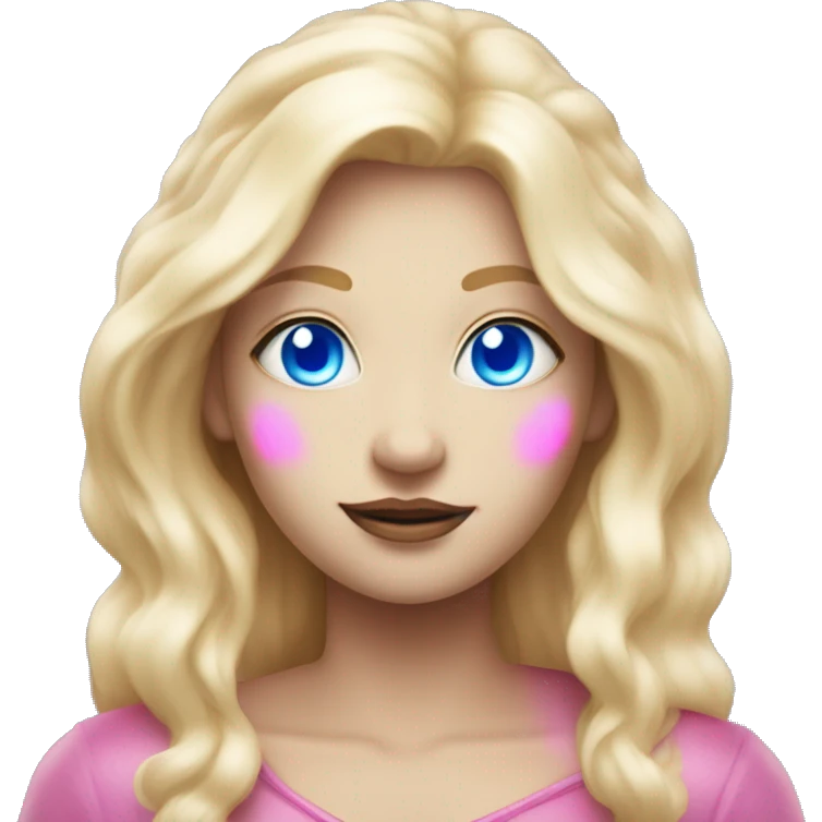 magical diva with thin pink andromedan face long blonde hair and blue eyes glowing third eye emoji