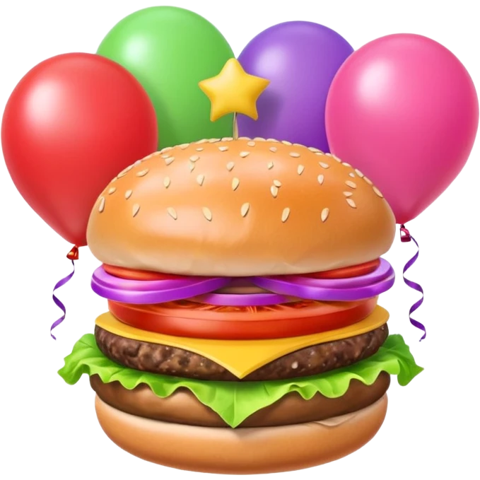 spam spam pink hamburger  balloons emoji