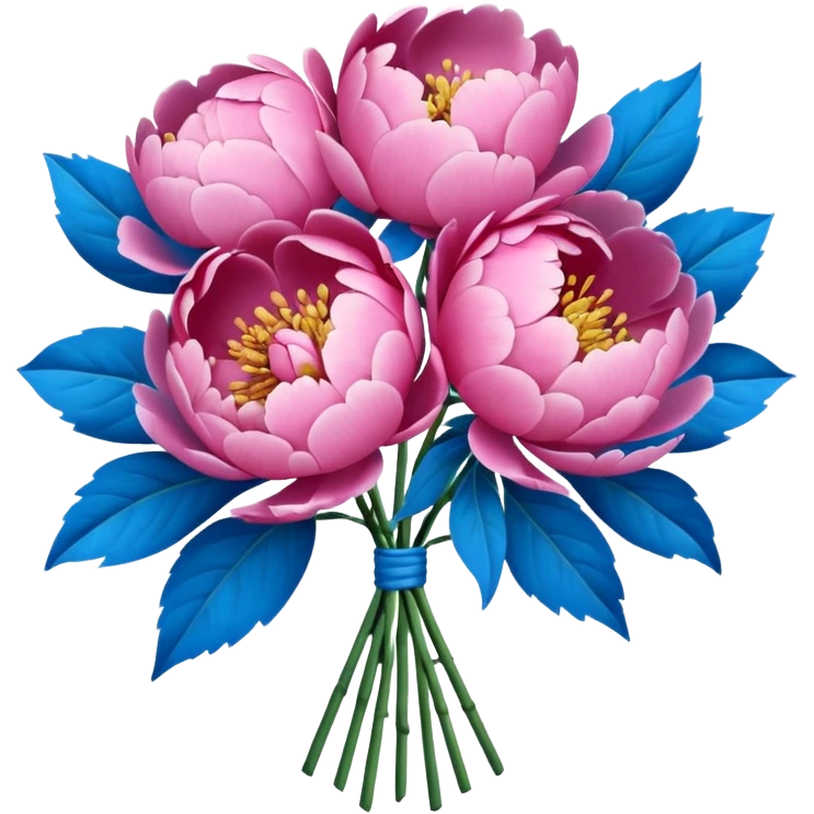 Boquet of flower peony sku blue  emoji