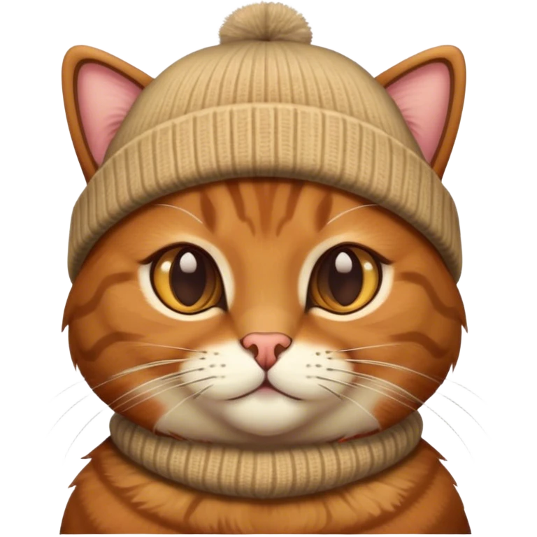 brown Cat with beanie emoji