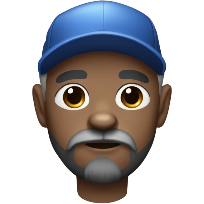 Blue eye Old man with goatee beard ball cap holding black Chihuahua long hair emoji
