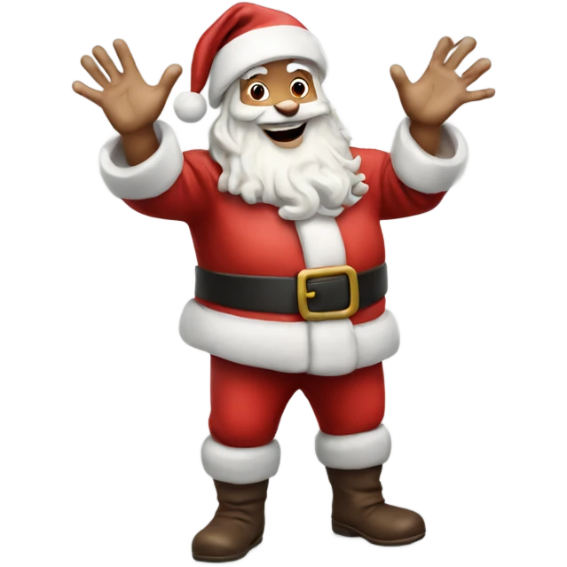 Hyper Realistic Santa waving emoji