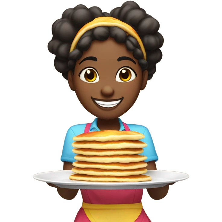 Black girl and pancakes  emoji