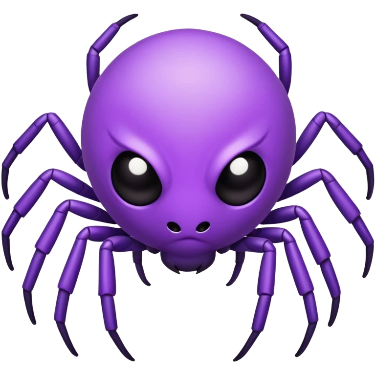super simple cute purple spider with round body short legs minimal face emoji