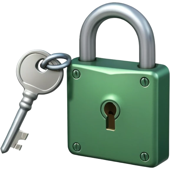 small green lock with keyhole emoji