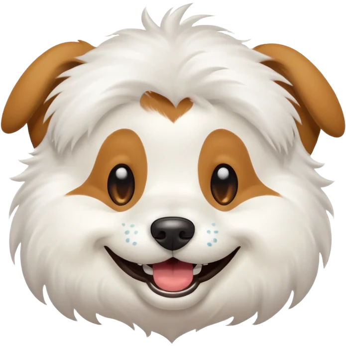 Create a very much laughing dog emoji with tears in his eyes emoji