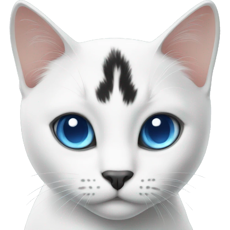 white and black cat with blue eyes emoji
