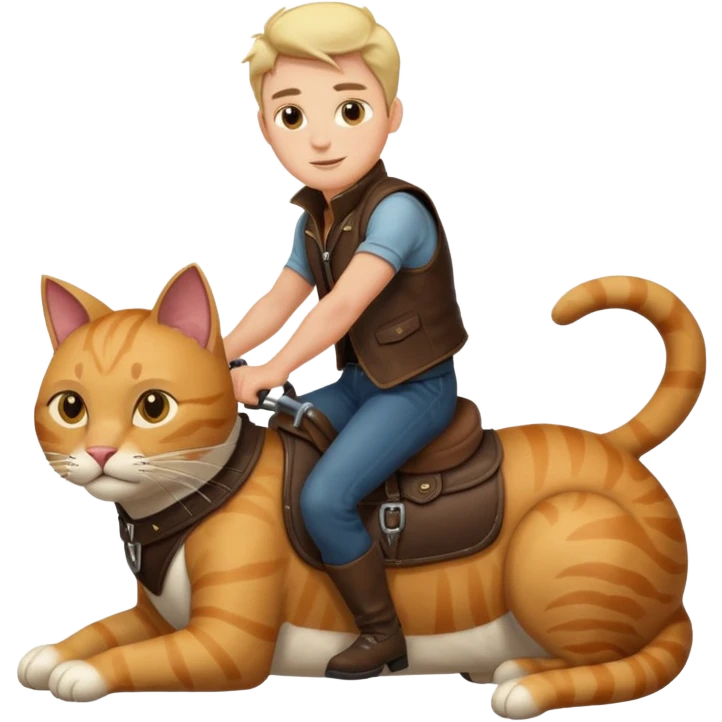 Man riding cat emoji