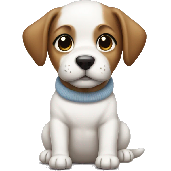 Puppy wearing a white sweater  emoji