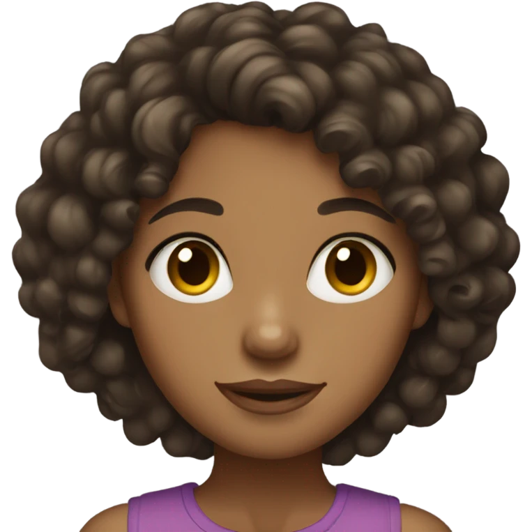 Dark brown curly hair girl with olive skin emoji