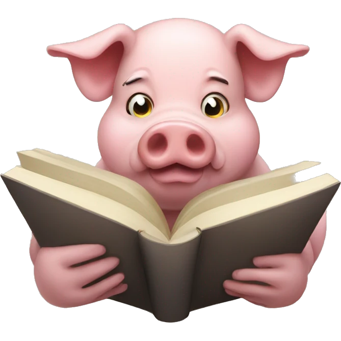 pig reading a book emoji
