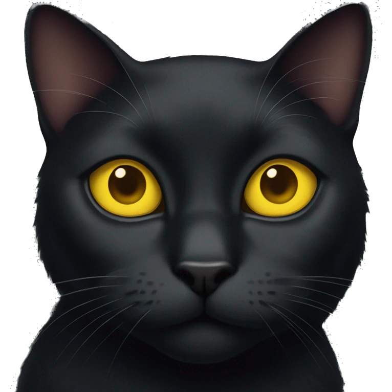 Black cat with yellow eyes emoji