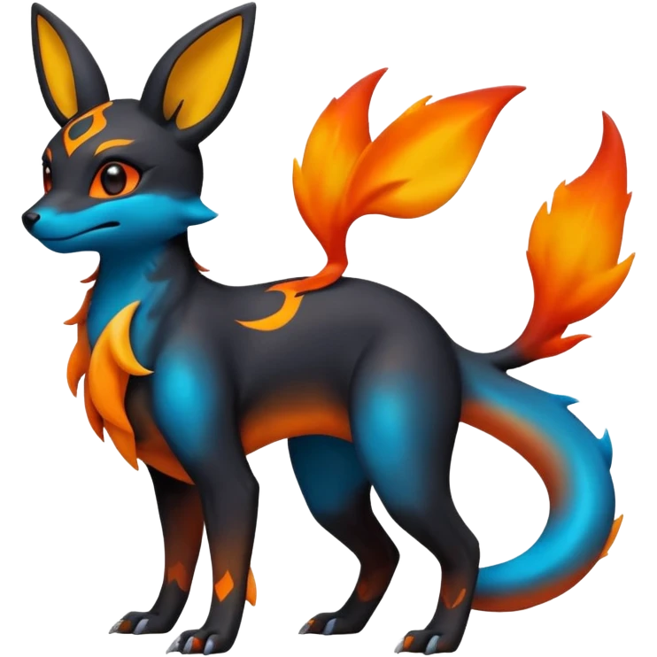 magma-gradients-colored Vernid-Salandit-Umbreon-Flareon-Hybrid (Full body) emoji