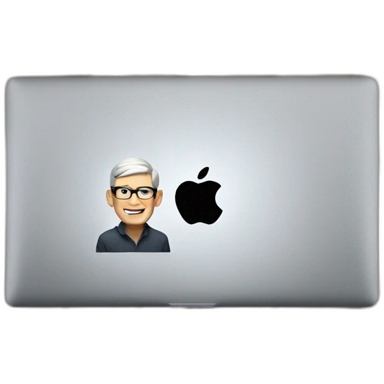 tim cook with macbook pro emoji