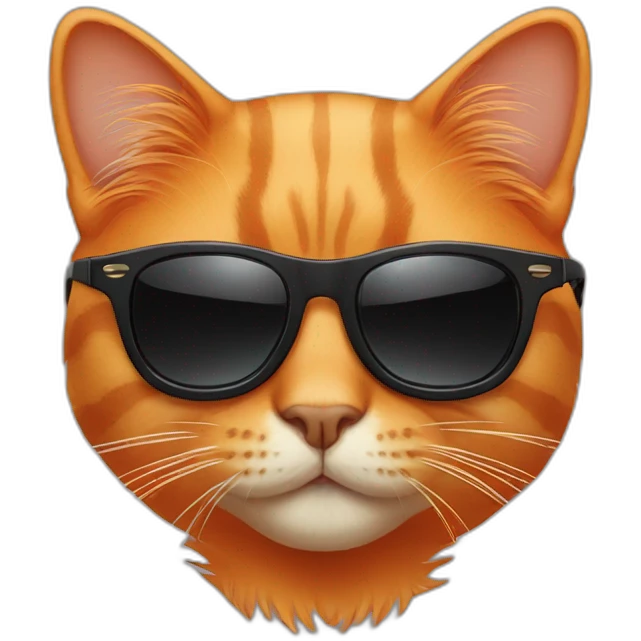 Orange cat wearing black sunglasses emoji