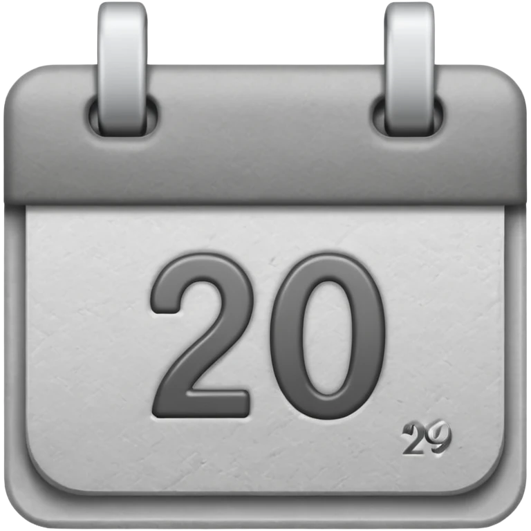 grey date calendar with number 29 emoji