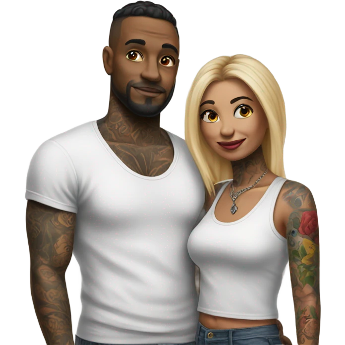 Hyper Realistic tattooed couple  emoji