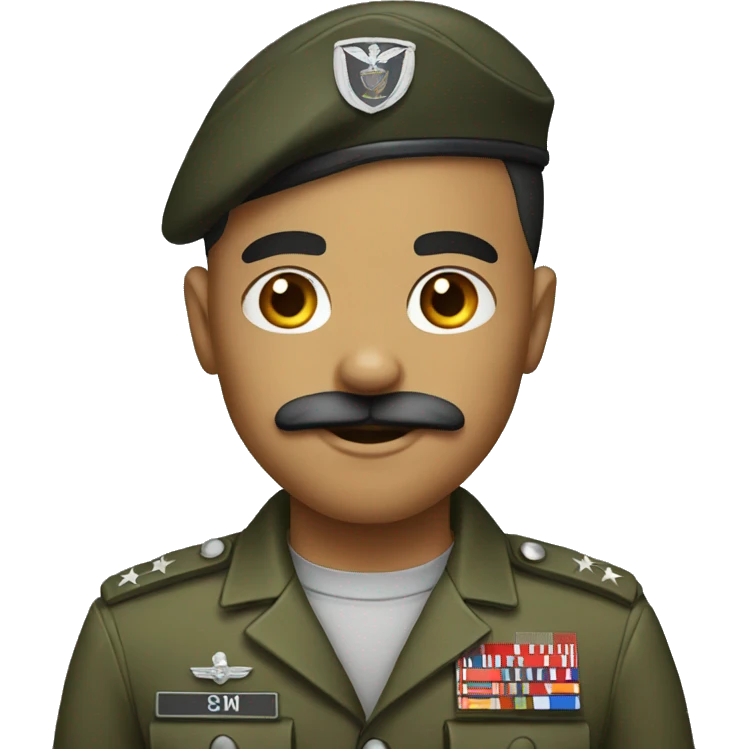military boy with gray mustache emoji