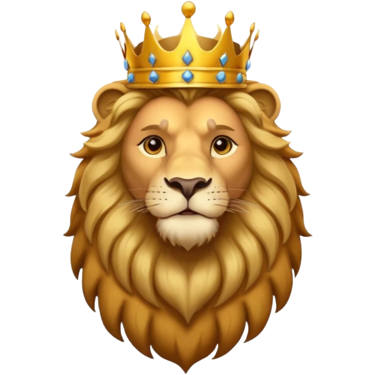 Lion with golden crown — majestic and proud. emoji