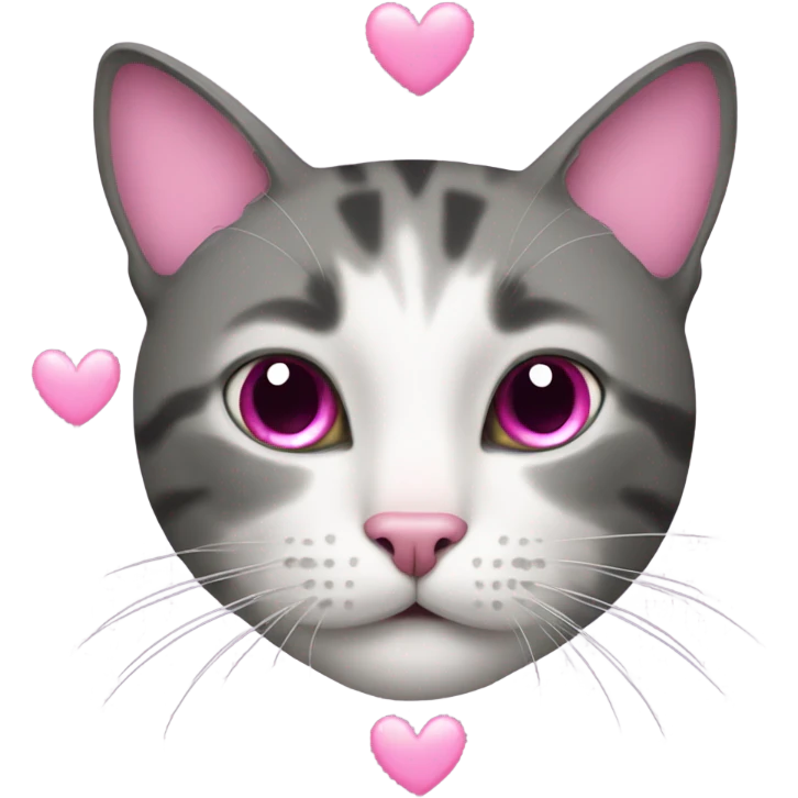 cat with pink hearts  emoji