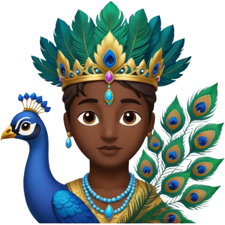 Krishna with feather crown emoji