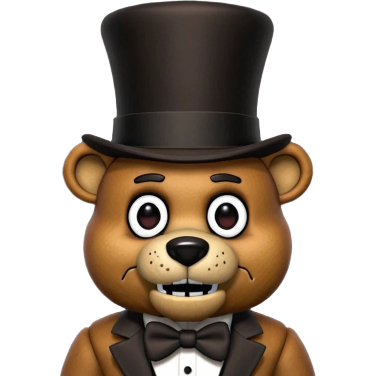 Freddy Fazbear with black and tiny hat from Five Nights At Freddy's Movie emoji